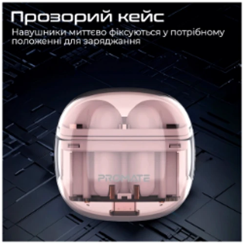 Наушники Promate TransPods Pink (transpods.pink): Тип конструкции вкладыши