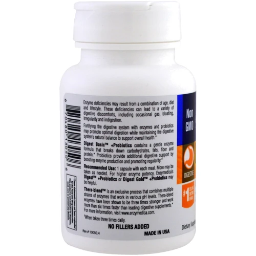Enzymedica Digest Basic + Probiotics Ферменты и пробиотики 30 капсул: Форма выпуска Капсулы