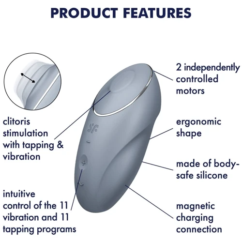 Вибратор Satisfyer Tap & Climax 1 Bluegrey