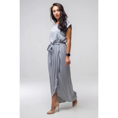 Сукня FLFashion Asti ППА 2133 48-50 сіре повсякденне довге максі: Фасон рукава Кімоно