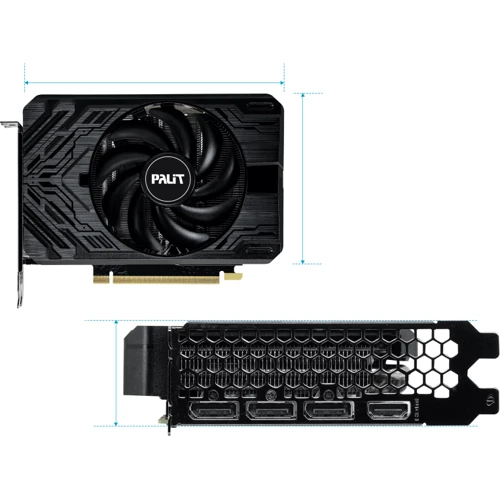 Видеокарта Palit GeForce RTX 4060 Ti StormX 8GB (NE6406T019P1-1060F): Объем памяти, Гб 8