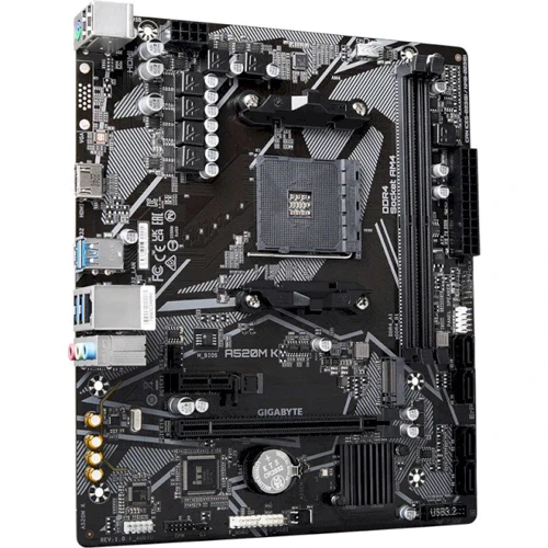 GIGABYTE A520M K: Роз'єми на задній панелі USB 2.0, USB 3.2 Gen 1
