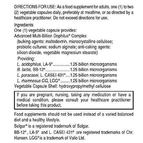 Solgar Advanced Multi-Billion Dophilus Non-Dairy 120 Vegetable Capsules: Тип мультивітаміни