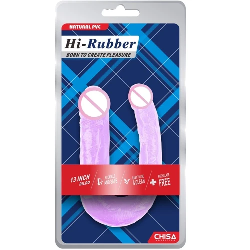 Двухсторонний фаллоимитатор CHISA Hi-Rubber 13" Double Dildo Purple