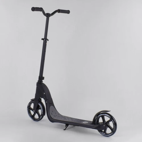 Самокат двухколесный Best Scooter c PU колесами, широким велосипедным рулем, новым зажимом руля Black (98440): Материал колес полиуретан