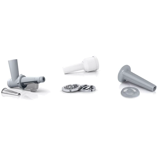 Мясорубка Bosch MFW2515W: Дополнительные возможности Отсек для хранения насадок, защита от перегрева
