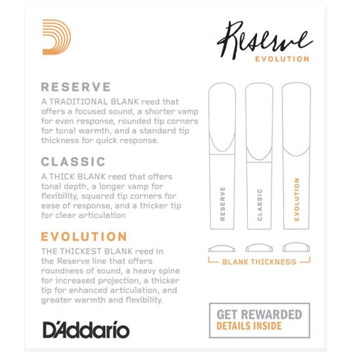 Тростини D'addario Reserve Evolution Bb Clarinet #3.5+ - 10 Pack