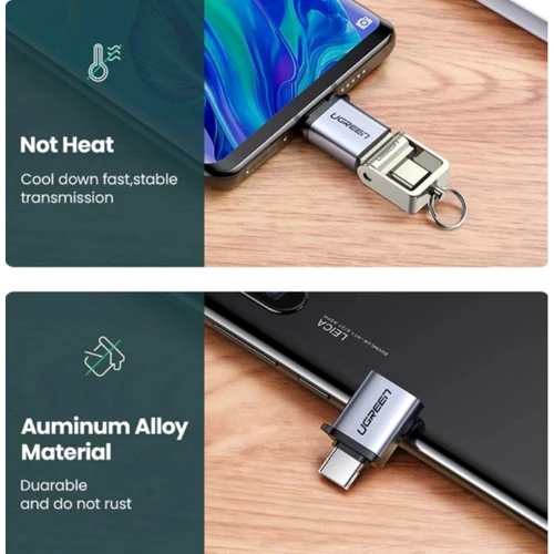 Адаптер Ugreen Adapter US270 USB-C 3.1 to USB 3.0 Cable with Lanyard Space Gray (50283) фото 8
