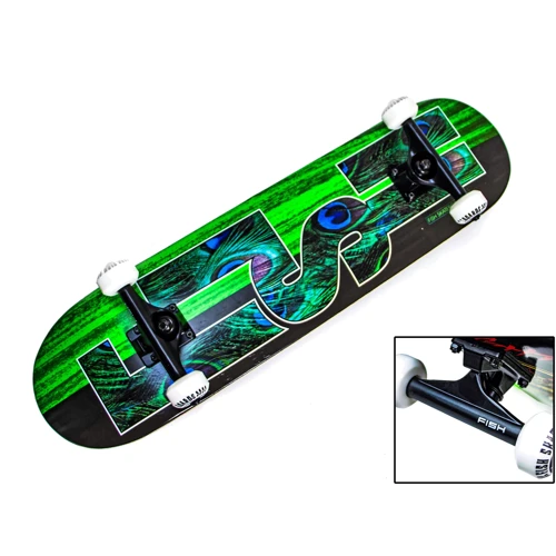 

Скейтборд деревянный от Fish Skateboard Green Peafowl