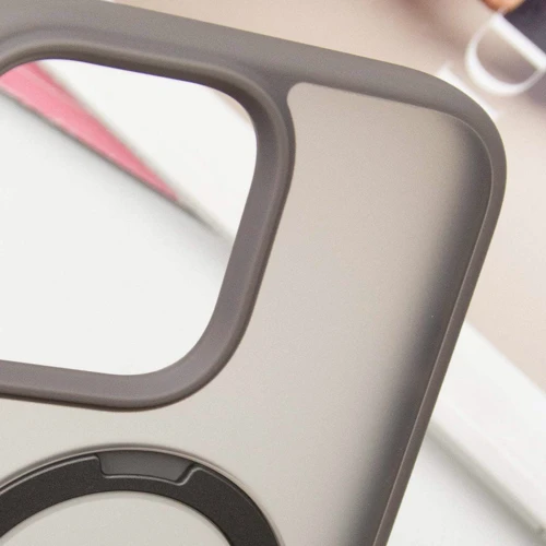 Чехол для iPhone Mobile Case Metal Buttons with MagSafe HQ Ring Grey for iPhone 15 Pro фото 5