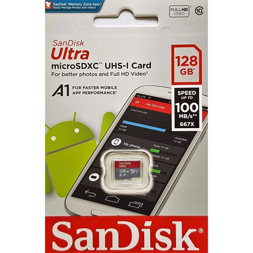 Карта памяти SanDisk 128GB microSDXC Class 10 UHS-I U1 A1 Ultra (SDSQUAR-128G-GN6MN): Тип карты MicroSDXC