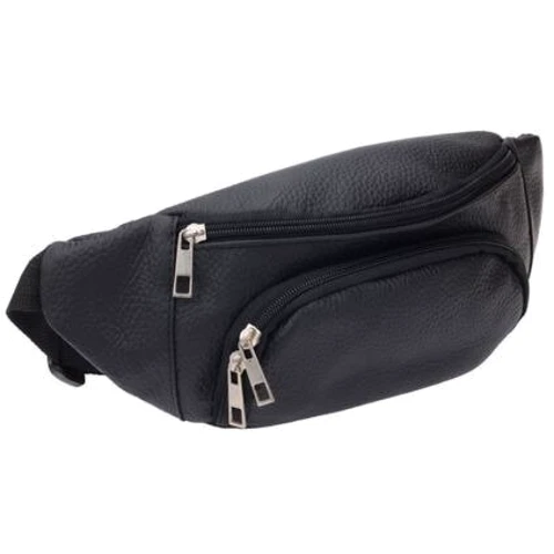Чоловіча поясна сумка Borsa Leather чорна (1t1027m-black)