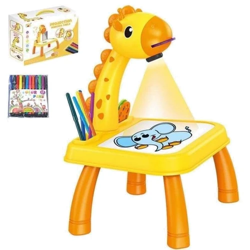 Столик для рисования Projection Painting Жирафик с проектором желтый (2200-4)