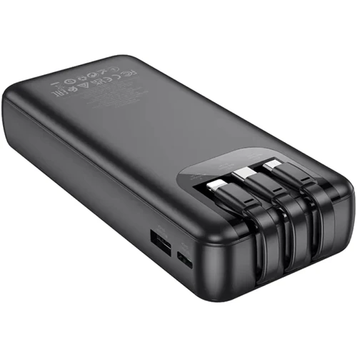 Зовнішній акумулятор Hoco Power Bank 20000mAh J114A with Cable Black: Особливості індикатор заряду, Компактний розмір