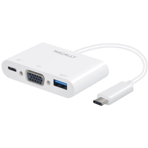 Адаптер Macally Multiport AdapterUSB-C to VGA+USB 3.0+USB-C White (UCVGA)