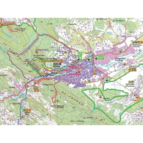 Карпати. Косівський р-н 1:50 000. Туристські маршрути: Производитель Картографія
