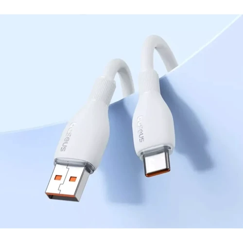 Кабель Baseus USB Cable to USB-C Pudding Series Fast Charging 100W 1.2m White (P10355703221-00) фото 4