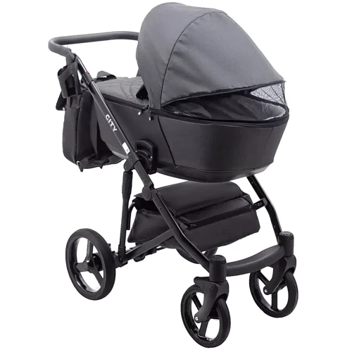 Коляска 2 в 1 Bair City Soft 222 черный черная кожа (626212): Тип коляски Универсальная коляска (2-в-1)