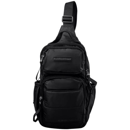 Мужская сумка-слинг Volunteer черная (VT-1713-21-black): Пол Мужской