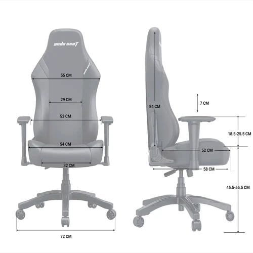 Кресло игровое Anda Seat Luna Black Fabric Size L (AD18-44-B-F) фото 8