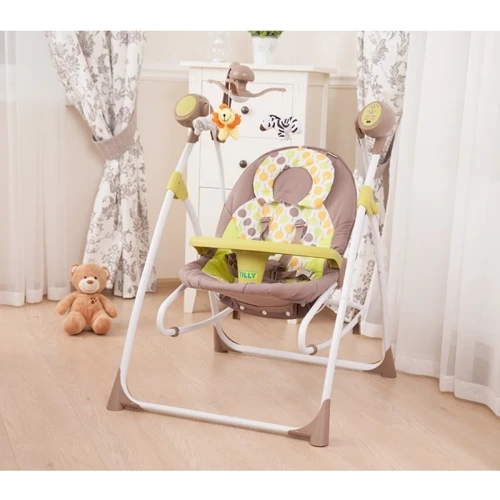 Колыбель-качели Carrello Nanny CRL-0005 Beige Dot: Дополнительные удобства съемный столик, блок с музыкой, регулируемая спинка, звуковое сопровождение, ремни безопасности, изм