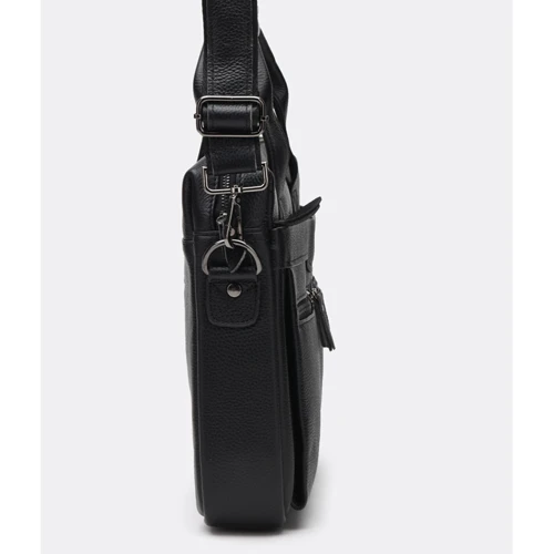 Мужская сумка мессенджер Keizer черная (K17122-black): Фактура Зернистая, Матовая