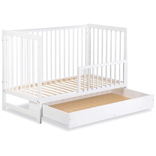 Дитяче ліжечко Klups Timi 120х60 см з ящиком та перегородкою біле