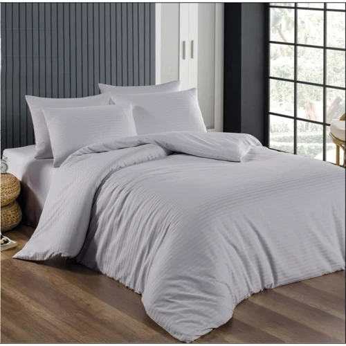 Простирадло LightHouse Sateen Stripe Grey на гумці страйп-сатин 180х200+25см (603722): Тип простынь