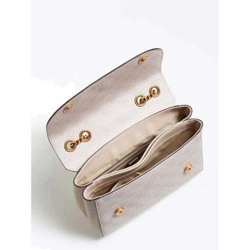 Женская сумка через плечо Guess Cordelia Logo CnvrtblL Xbde Flp бежево-розовая (HWBB8377210-BHG): Фактура Зернистая, Матовая