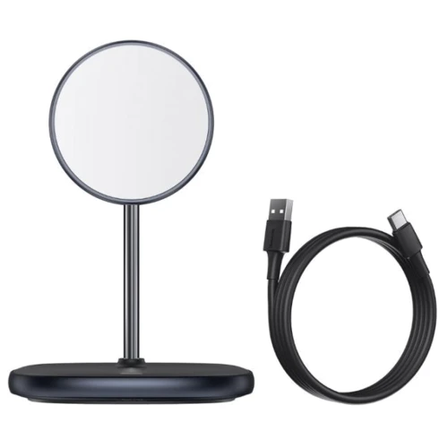 Зарядний пристрій Baseus Wireless Charger Stand MagSafe Swan Black (WXSW-01) for iPhone 16 I 15 I 14 I 13 I 12 series фото 6