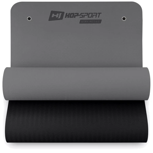 Коврик для фитнеса Hop-Sport TPE HS-T008GM с отверстиями 183х61х0.8 см серый