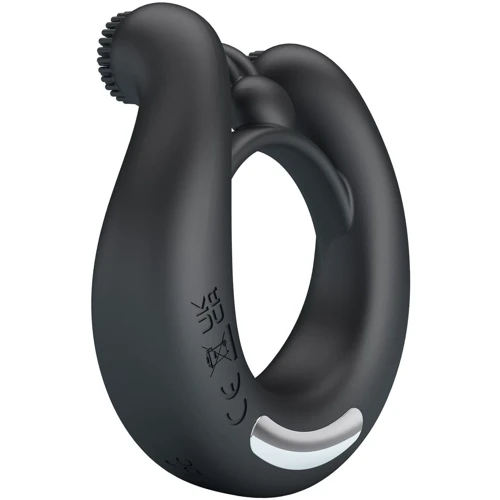 Эрекционное виброкольцо LYBAILE Pretty Love - DAHLIA Vibrant Penis Ring BLACK (BI-210324)
