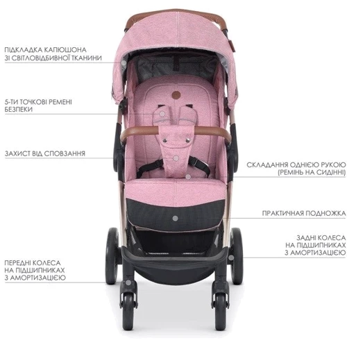 Прогулянкова коляска El Camino ME 1071-1 GALLANT v.2 Mauve Rose (ME 1071-1 Mauve Rose EL CAMINO): Можливість встановлення люльки нет