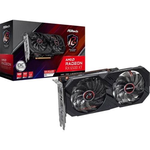 Видеокарта ASRock AMD Radeon RX 6500 XT Phantom Gaming 8GB (RX6500XT PG 8GO): Интерфейс PCI Express 4.0 x8