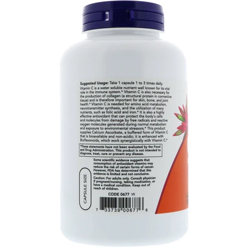 NOW Foods Vitamin C-500 Calcium Ascorbate Capsules 250 caps: Форма выпуска Капсулы