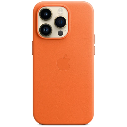 Чехол для iPhone Apple Leather Case with MagSafe Orange (MPPL3) for iPhone 14 Pro: Цвет оранжевый