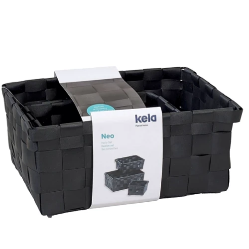 Набор корзин KELA Neo черный 3 штуки (24485)