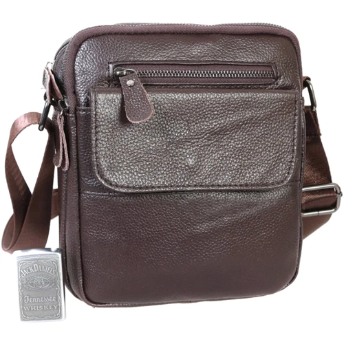 Мужская сумка планшет Borsa Leather коричневая (100316-brown)