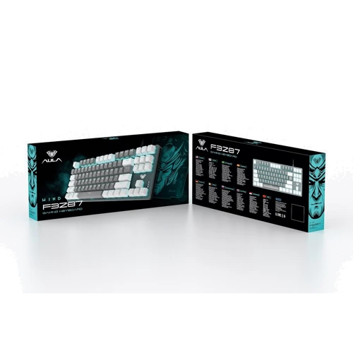 Клавиатура Aula F3287 Keycap KRGD Blue USB UA White/Grey (6948391240688): Тип клавиатуры игровая