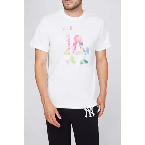 Футболка 47 Brand LA Dodgers Tie Dye Print Backe (544212-FS) L біла з принтом: Вид Футболки