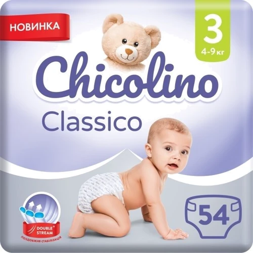Набір підгузків Chicolino Jumbo Classico 3 4-9 кг 54 шт 2 уп: Тип Подгузники