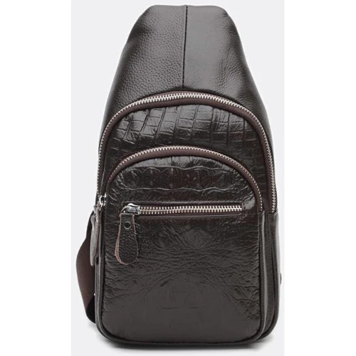 Чоловіча сумка-слінг Borsa Leather коричнева (K1142-brown): Стать Чоловік