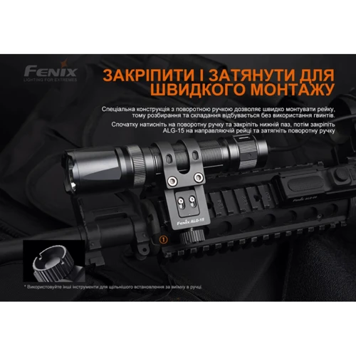 Аксесуар для ліхтарів Кріплення на зброю для ліхтарів Fenix ALG-15 (ALG-15) фото 5
