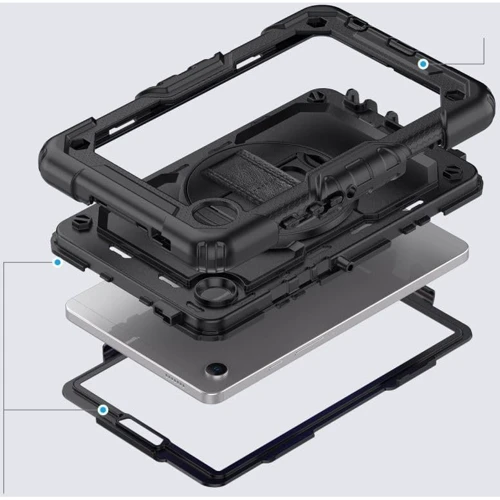 Аксессуар для планшетных ПК RugCase Shockproof Grip Black for Samsung Galaxy Tab S7 T870/T875 / Galaxy Tab S8 2022 X700/X706: Материал Силикон / Пластик