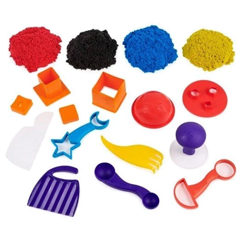 Набор песка для детского творчества - Kinetic Sand Мегафабрика (4 цвета, 907 g, аксесс.)