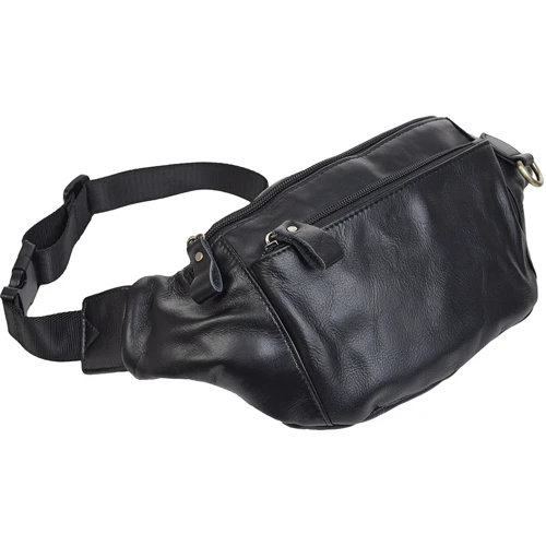 Чоловіча поясна сумка Buffalo Bags чорна (SHIM8839A-black): Тип ручки Без ручки, Поясной ремень