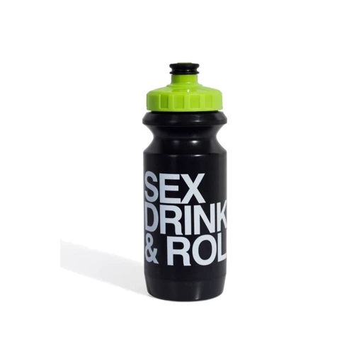 Фляга 600ml Green Cycle Sex Drink & Roll з Big Flow valve, v black nipple / yellow matt cap / black bottle (BOT-98-91)