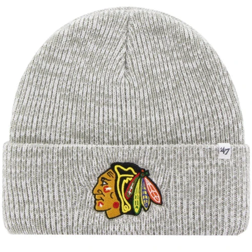 Шапка мужская 47 Brand NHL CHICAGO BLACKHAWKS BRAIN F UNI grey (H-BRNFZ04ACE-GY)