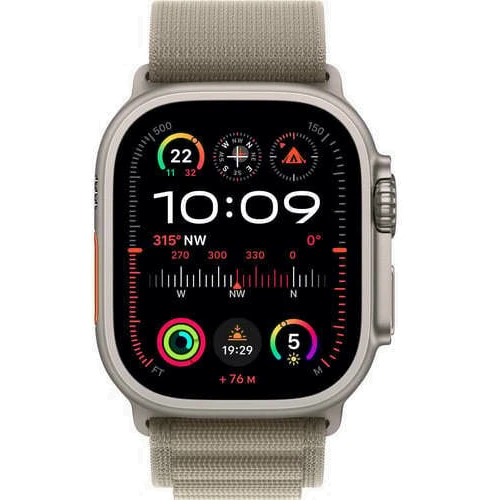 Apple Watch Ultra 2 GPS + Cellular 49mm Titanium Case with Olive Alpine Loop - Medium (MREY3)  фото 8