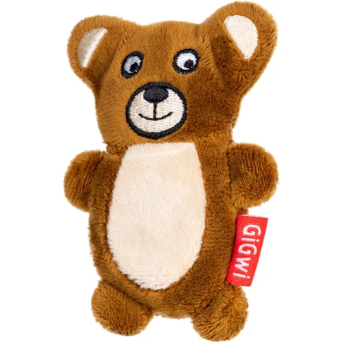 Іграшка для собак Ведмедик з двома пищалками GiGwi Plush плюш 9 см (75023)